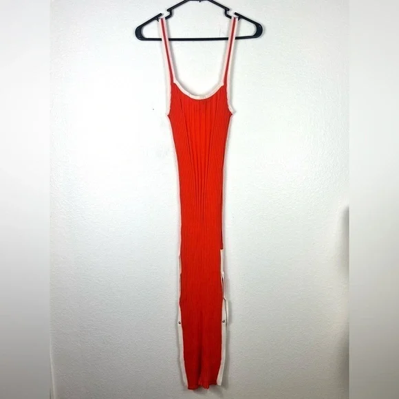 Solid & Striped Kimberly Dress in Flame Rib size M - Picture 7 of 9